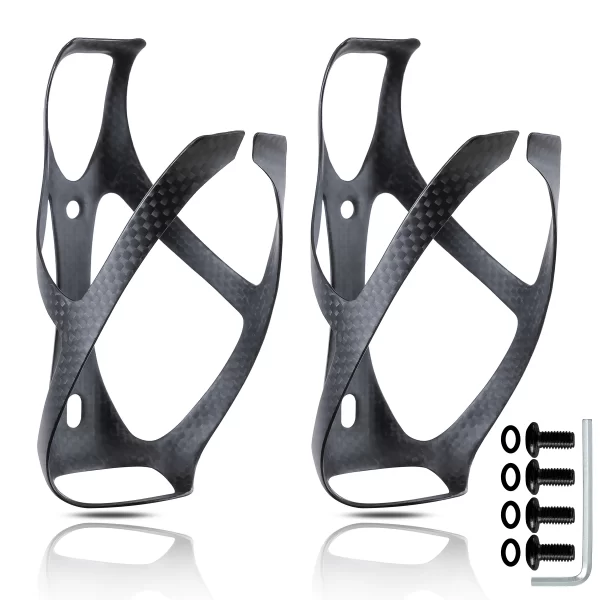 HUALONG No Logo 3K Carbon Fiber Bicycle Water Bottle Cage MTB Road Bike Water Bottle Holder Cages Matte Black, Weight (19±2g) 1