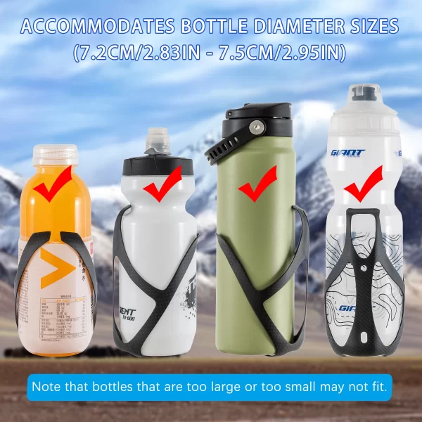 HUALONG No Logo 3K Carbon Fiber Bicycle Water Bottle Cage MTB Road Bike Water Bottle Holder Cages Matte Black, Weight (19±2g) 4