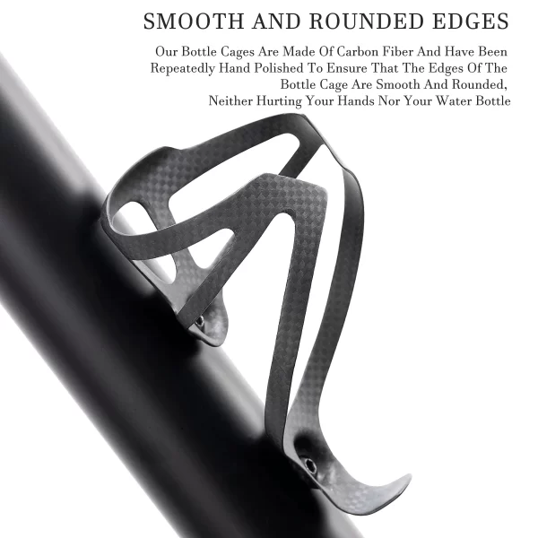 HUALONG 3K Carbon Fiber Bicycle Water Bottle Cage MTB Road Bike Water Bottle Holder Cages, Matte Black, Weight (16±2g) 2